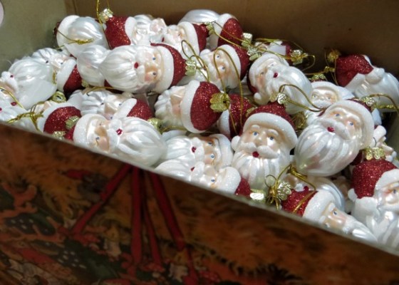 boules verre père noël