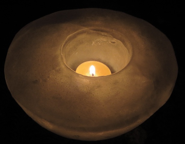 photophore en glace la nuit